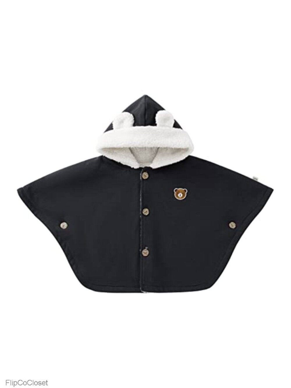 Baby Toddler Hooded Poncho Cape Cotton Fleece Lined Car Seat Cover